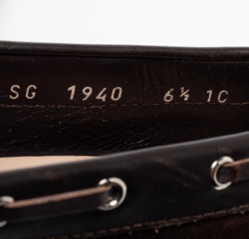 Salvatore Ferragamo Bombas mocasín de ante y piel marrón talla 37 Negro en venta