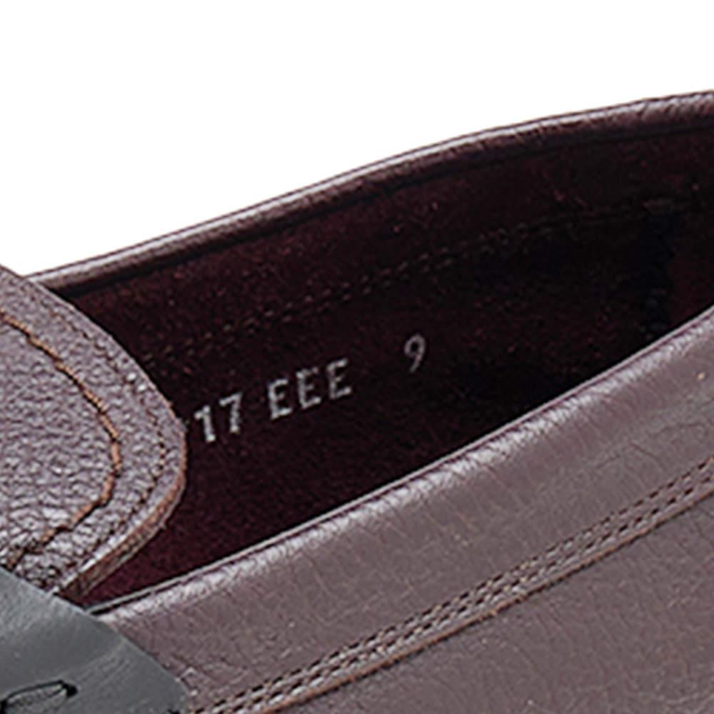 Men's Salvatore Ferragamo Burgundy/Black Leather Gancini Bit Slip On Loafers Size 43 For Sale