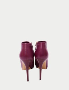 Salvatore Ferragamo Burgundy Bow Ankle Boots - EU 41