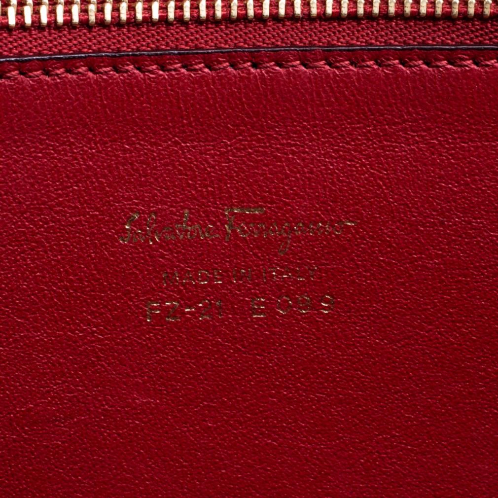 Salvatore Ferragamo Burgundy Leather Aileen Gancio Shoulder bag 4