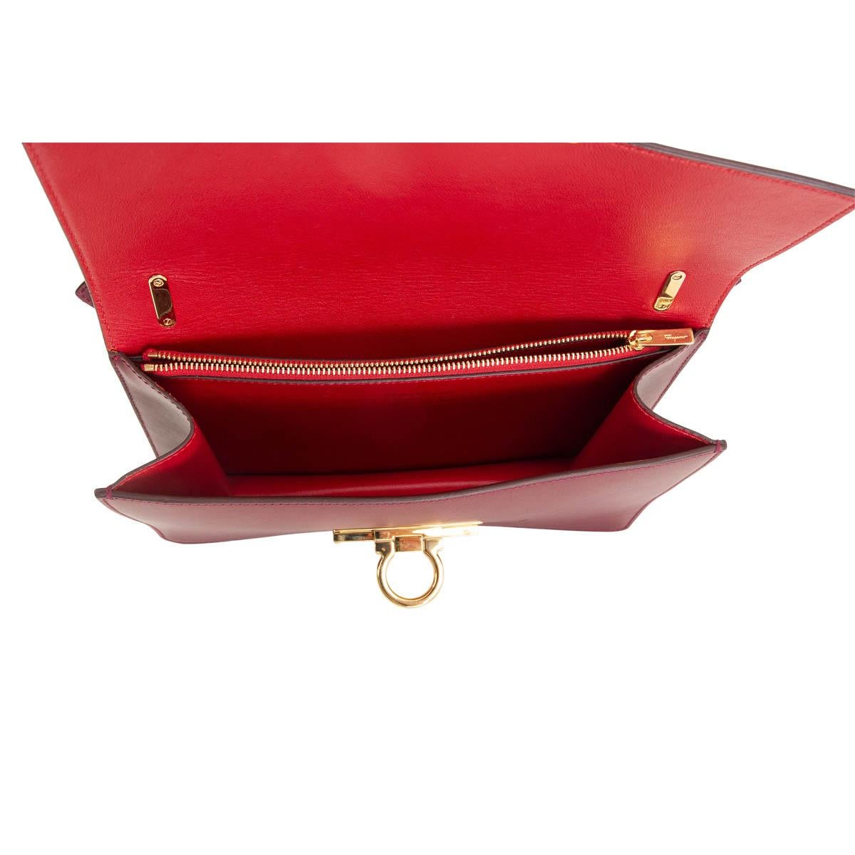 Brown SALVATORE FERRAGAMO burgundy leather AILEEN Shoulder Bag