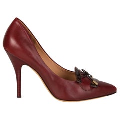 SALVATORE FERRAGAMO burgundy leather BOW Pumps Shoes 9.5
