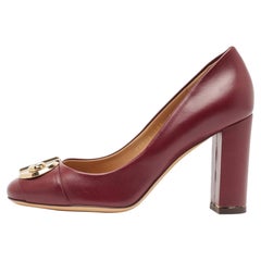 Salvatore Ferragamo - Escarpins Fiamma en cuir bourgogne taille 38,5