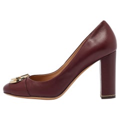 Salvatore Ferragamo - Escarpins Fiamma en cuir bourgogne taille 40.5