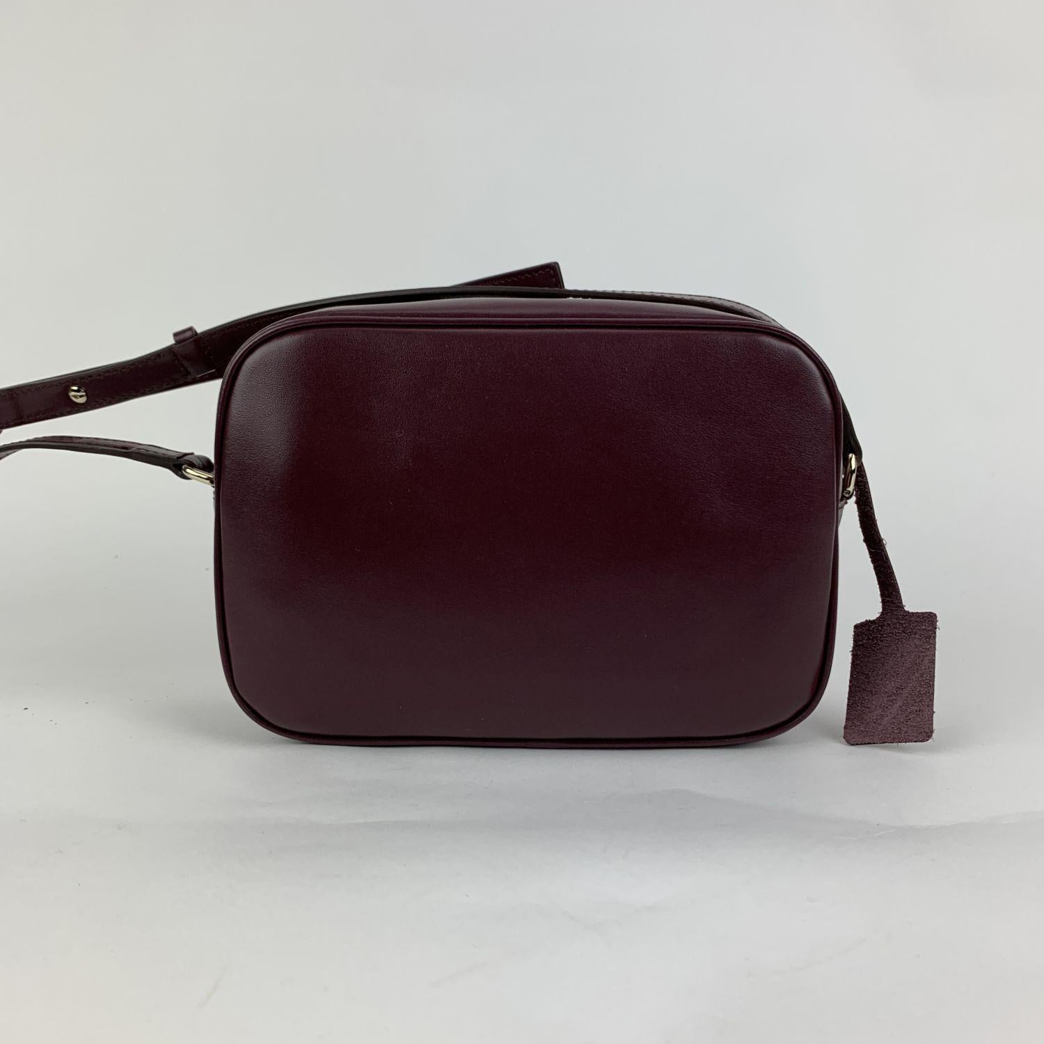 Black Salvatore Ferragamo Burgundy Leather Gancino Vela CC Shoulder Bag