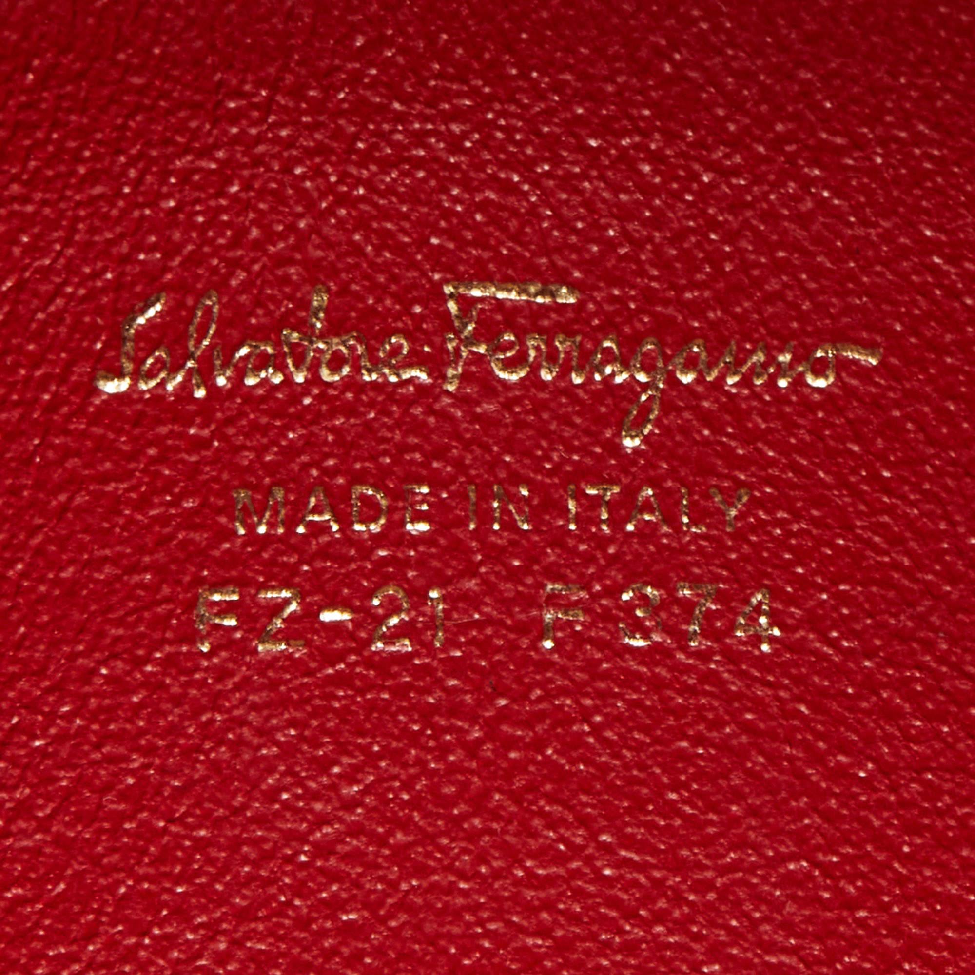 Salvatore Ferragamo Burgundy Leather Grommets Aileen Top Handle Bag 6