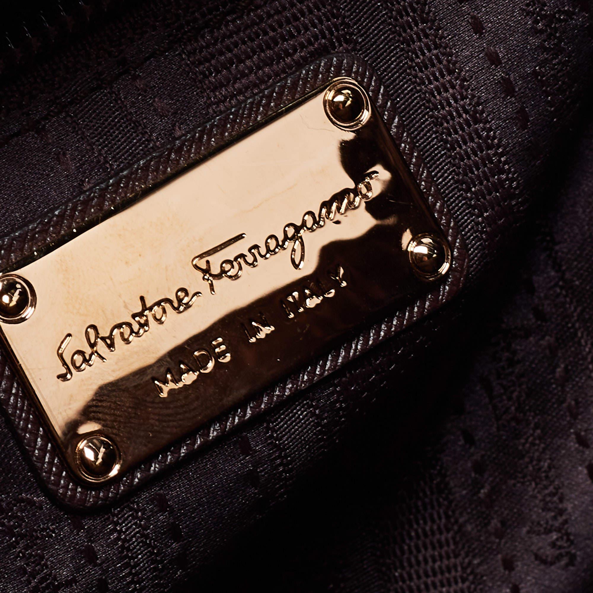 Salvatore Ferragamo Burgundy Leather Kelly Top Handle Bag 7