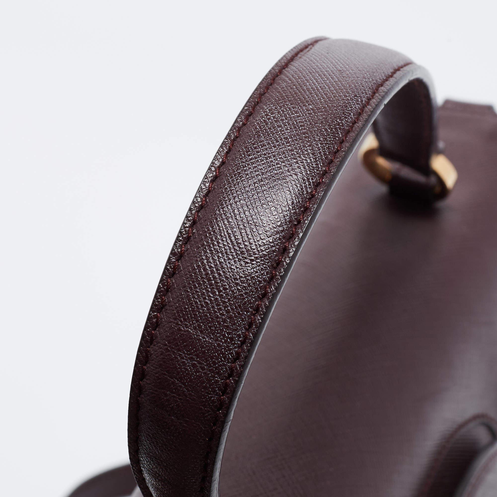 Salvatore Ferragamo Burgundy Leather Kelly Top Handle Bag 3