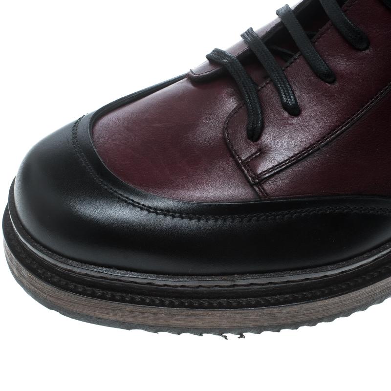Salvatore Ferragamo Burgundy Leather Mallorca Platform Ankle Boots Size 41.5 2