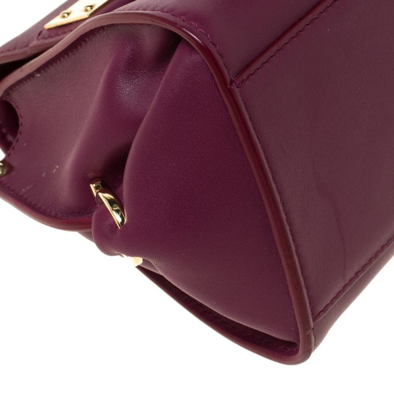 Salvatore Ferragamo Burgundy Leather Mini Sofia Crossbody Bag 5