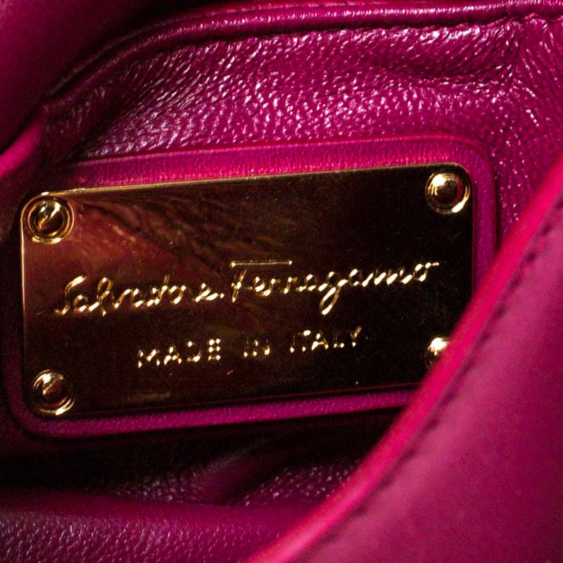 Salvatore Ferragamo Burgundy Leather Mini Sofia Crossbody Bag 1