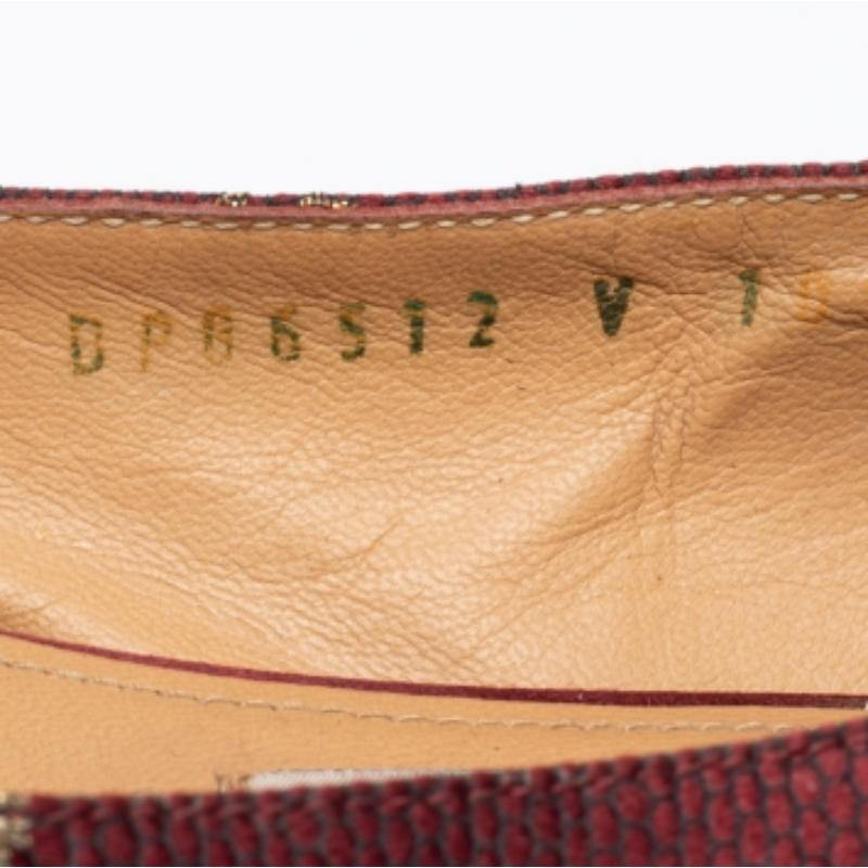 Salvatore Ferragamo - Ballerines en tissu de lurex bourgogne taille 37,5 en vente 3