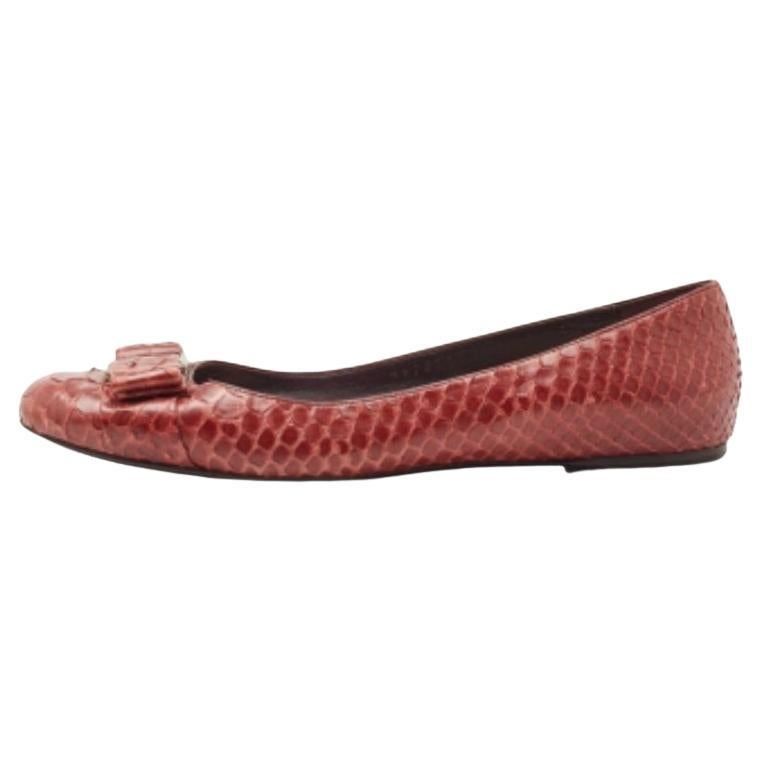 Salvatore Ferragamo Ballerine Varina in pitone bordeaux misura 37