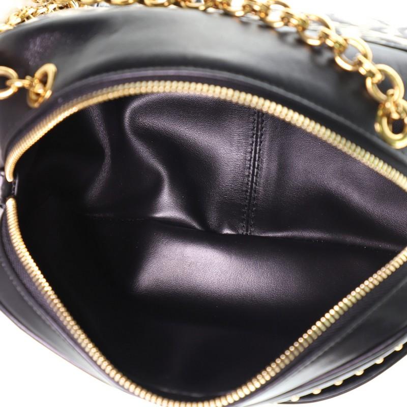 Black Salvatore Ferragamo Camera Bag Gancini Jacquard with Studded Leather Small