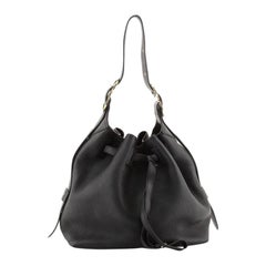 Salvatore Ferragamo Carla Drawstring Bucket Bag Leather Large