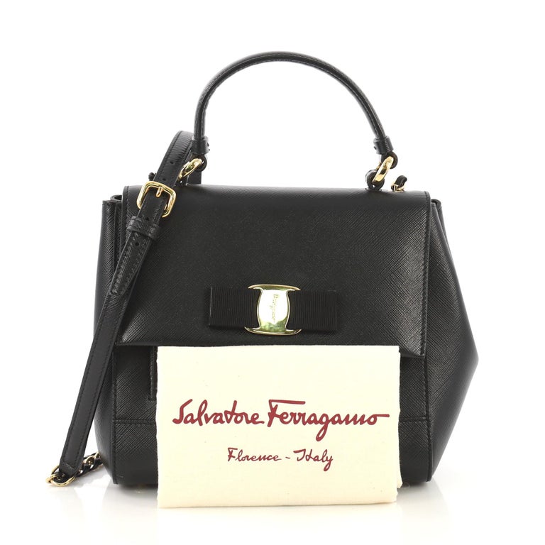 Salvatore Ferragamo Carrie Vara Shoulder Bag Saffiano Leather Small at