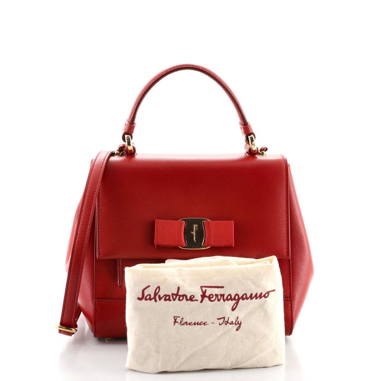 Salvatore Ferragamo Carrie Vara Shoulder Bag Saffiano Leather Small at