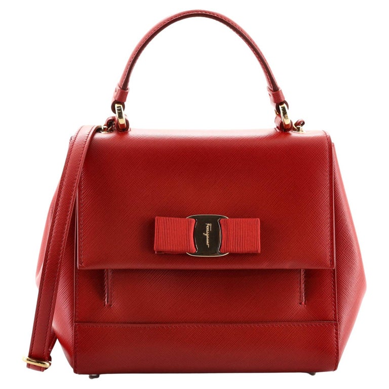 Salvatore Ferragamo Carrie Vara Shoulder Bag Saffiano Leather Small at