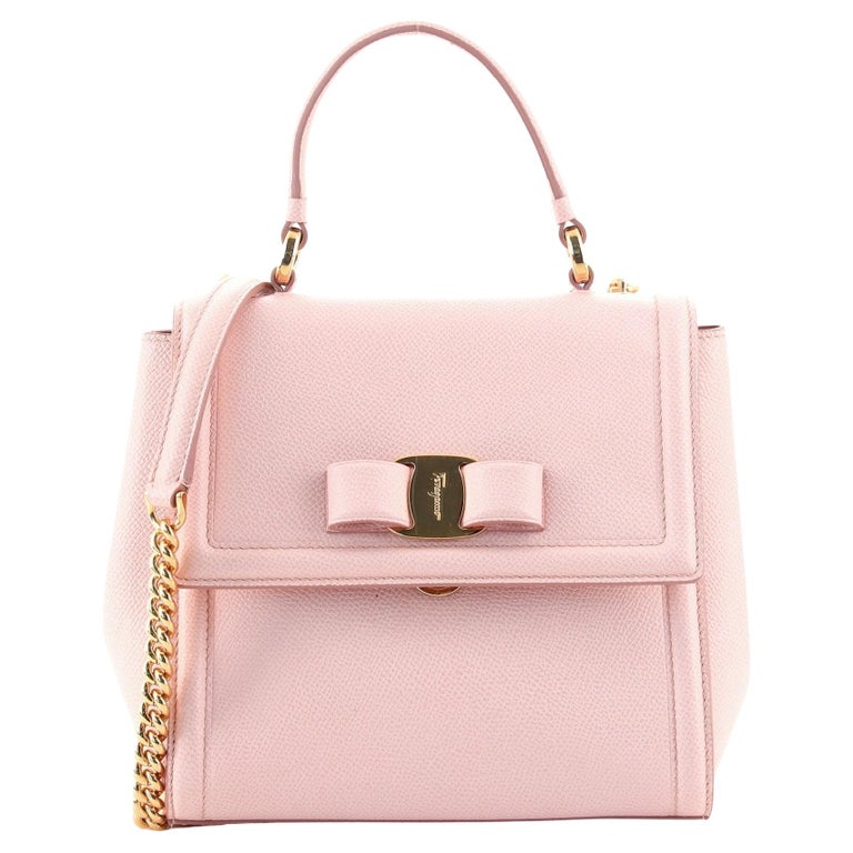 Salvatore Ferragamo Carrie Vara Shoulder Bag Saffiano Leather Small For