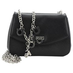 Salvatore Ferragamo Charm Chain Gancio Flap Bag Leather Mini