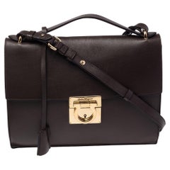 Salvatore Ferragamo Chocolate Brown Leather Marisol Shoulder Bag