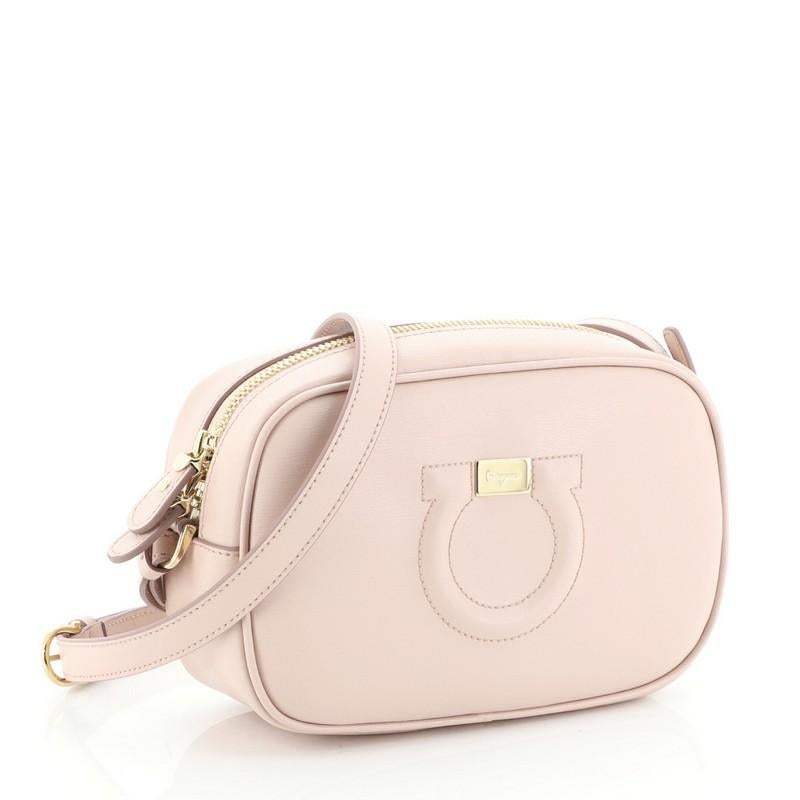 Beige Salvatore Ferragamo City Camera Bag Leather
