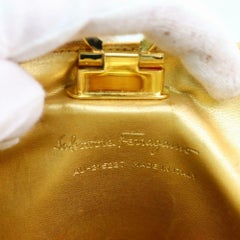 Salvatore Ferragamo Clear  Bucket Tote 870246 Brown Vinyl Shoulder Bag