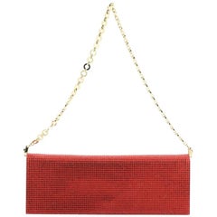 Salvatore Ferragamo Clutch on Chain Crystal Embellished Satin Medium