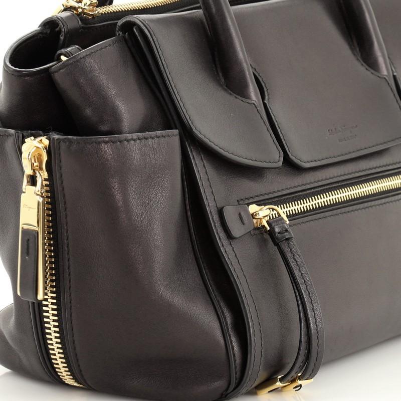 Salvatore Ferragamo Convertible Zip Pocket Tote Leather Small 2