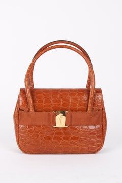 Salvatore Ferragamo Crocodile Embossed Crossbody Bag