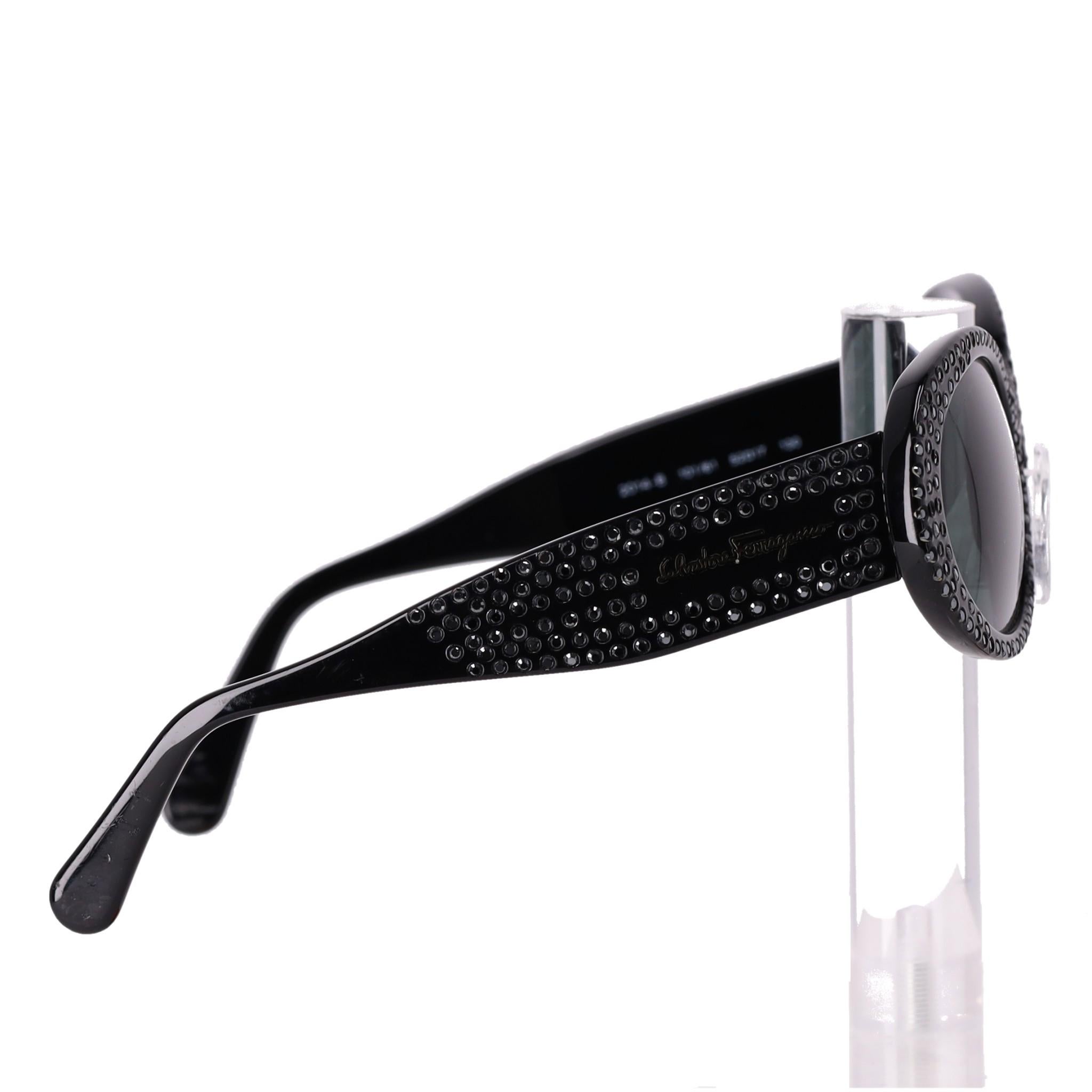 Salvatore Ferragamo Crystal Frames Sunglasses In Excellent Condition For Sale In London, GB