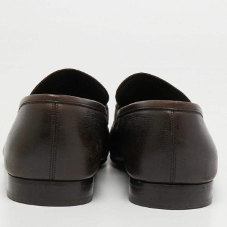 Salvatore Ferragamo Dunkel Brown Leder Gancini Bit Loafers Größe 44.5 im Angebot 2