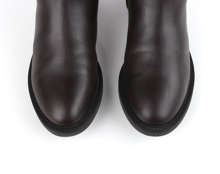 salvatore ferragamo gancini leather knee high boots
