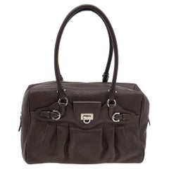 Salvatore Ferragamo Dunkelbraune Marisa-Tasche aus Leder
