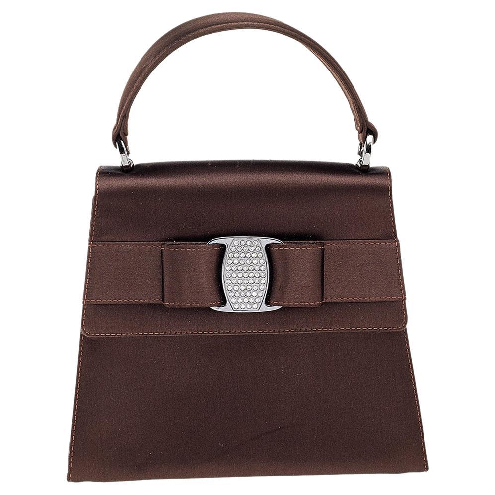 Salvatore Ferragamo Vintage Gancini Top Handle Bag Rubber Small at