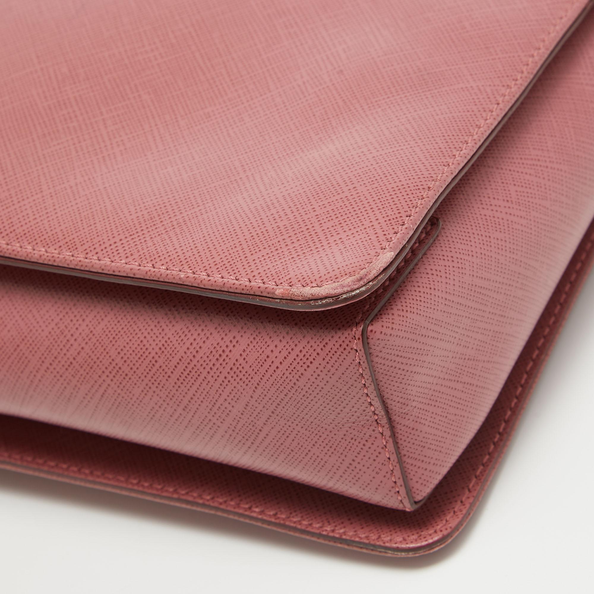 Salvatore Ferragamo Dark Pink Leather Shoulder Bag For Sale 9