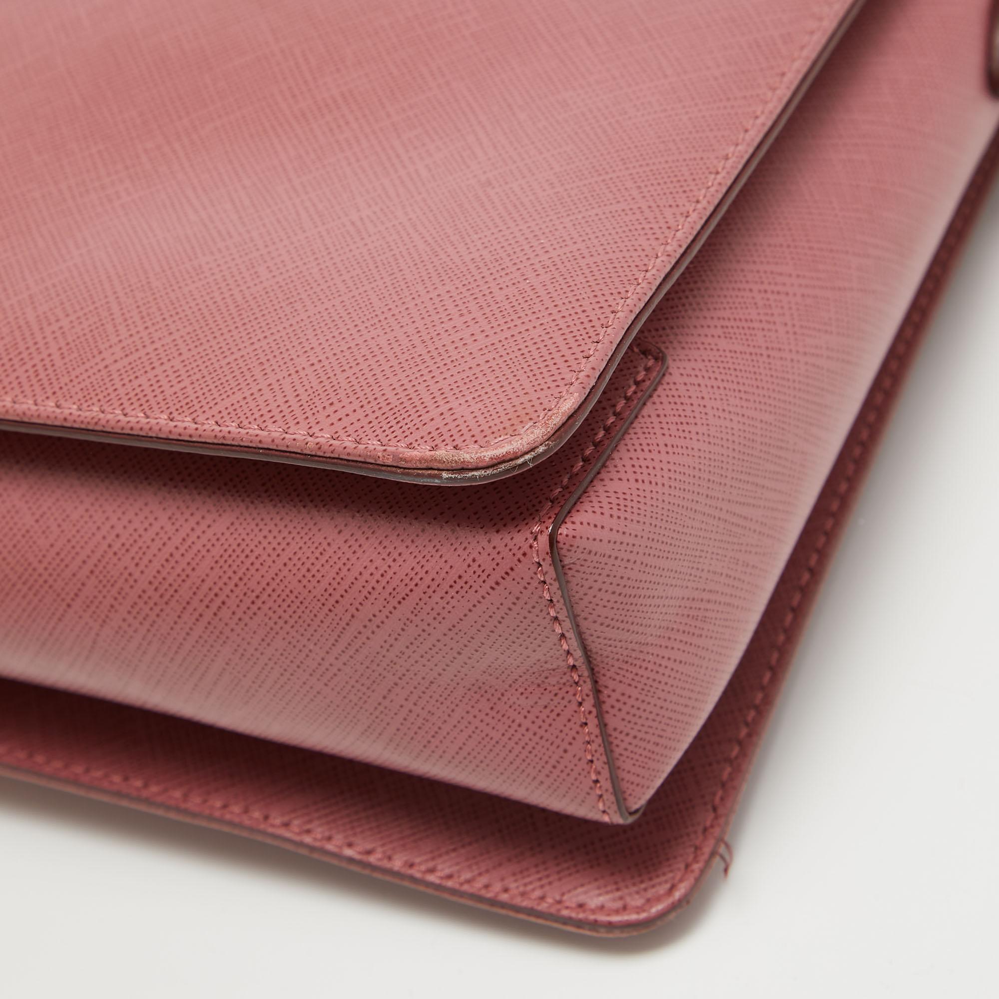 Salvatore Ferragamo Dark Pink Leather Shoulder Bag For Sale 12