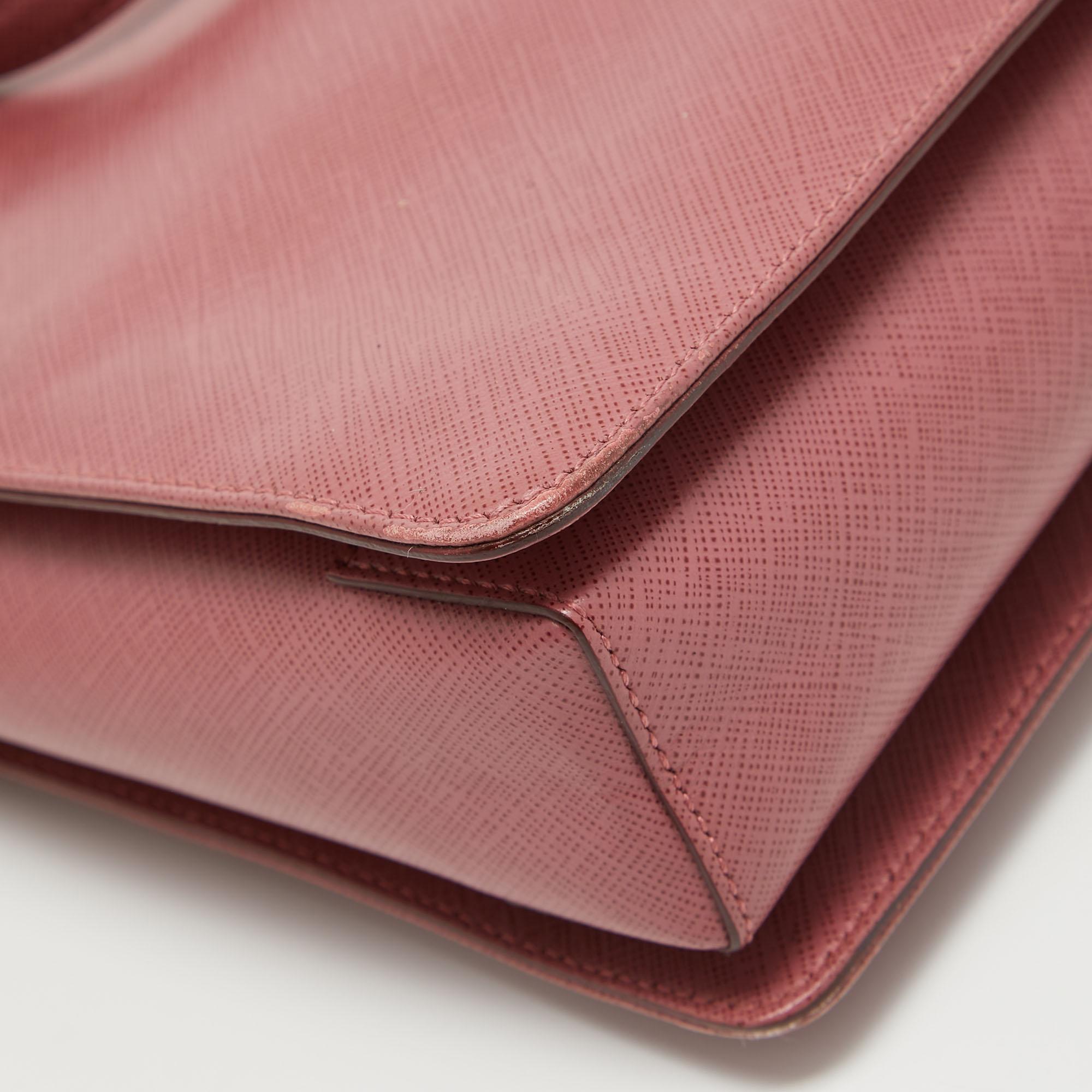 Salvatore Ferragamo Dark Pink Leather Shoulder Bag For Sale 13
