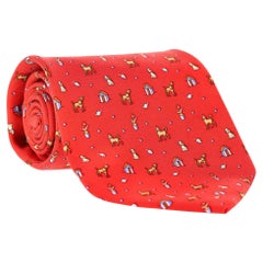 Salvatore Ferragamo Seidenkrawatte mit Hundedruck