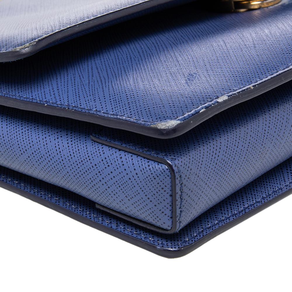 Salvatore Ferragamo Electric Blue Leather Ginny Shoulder Bag 1