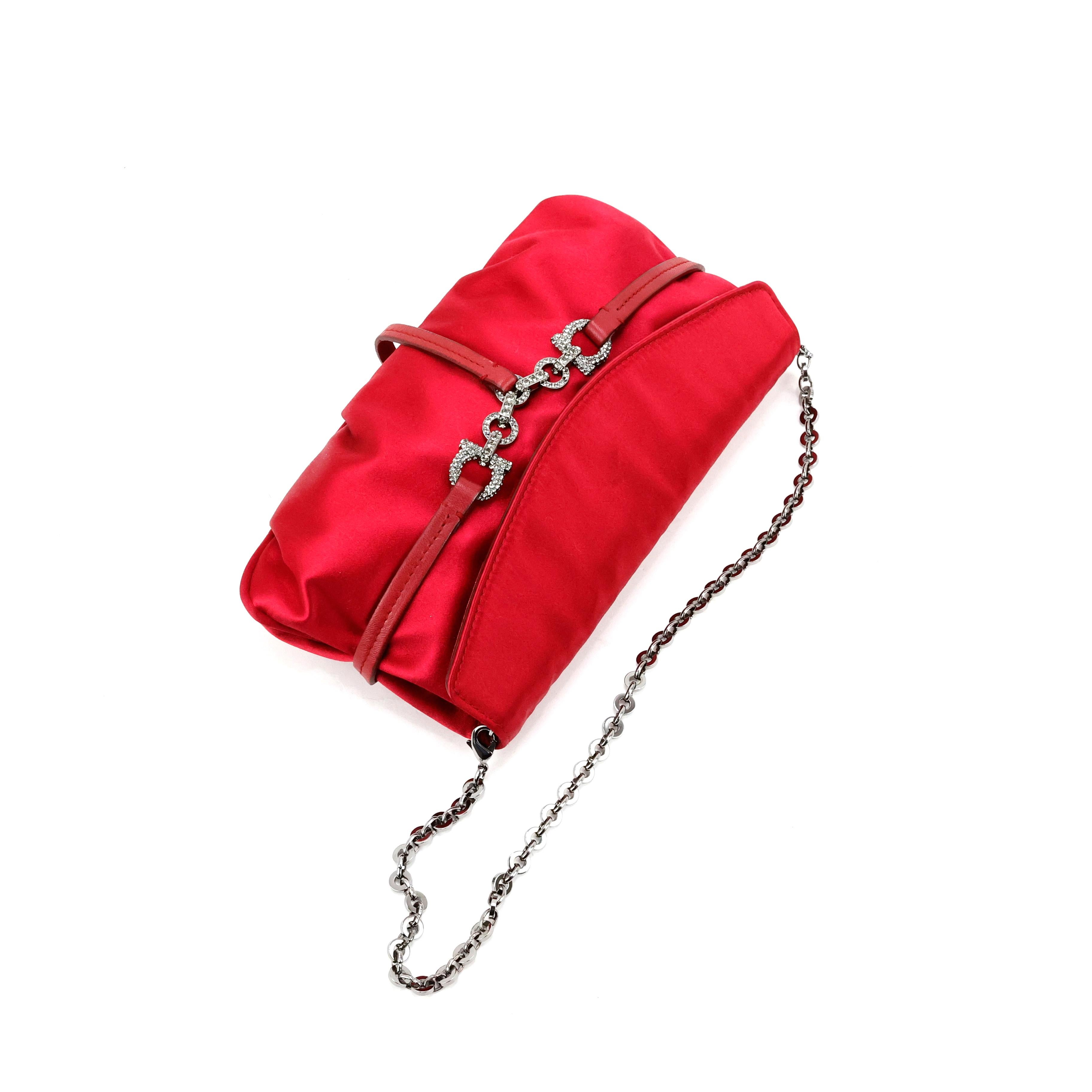 Salvatore Ferragamo Embellished Silk Bag For Sale 6