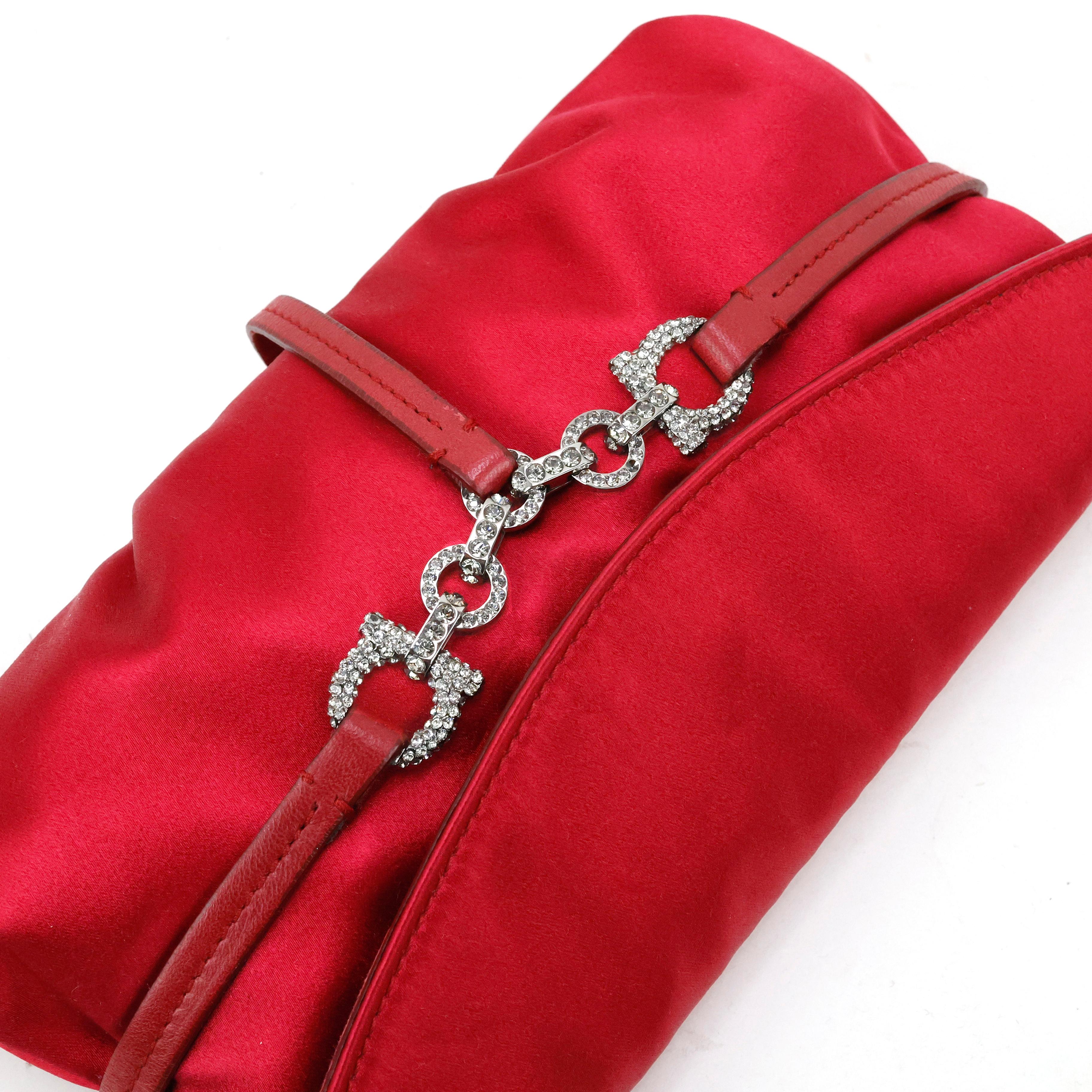 Salvatore Ferragamo Embellished Silk Bag For Sale 5