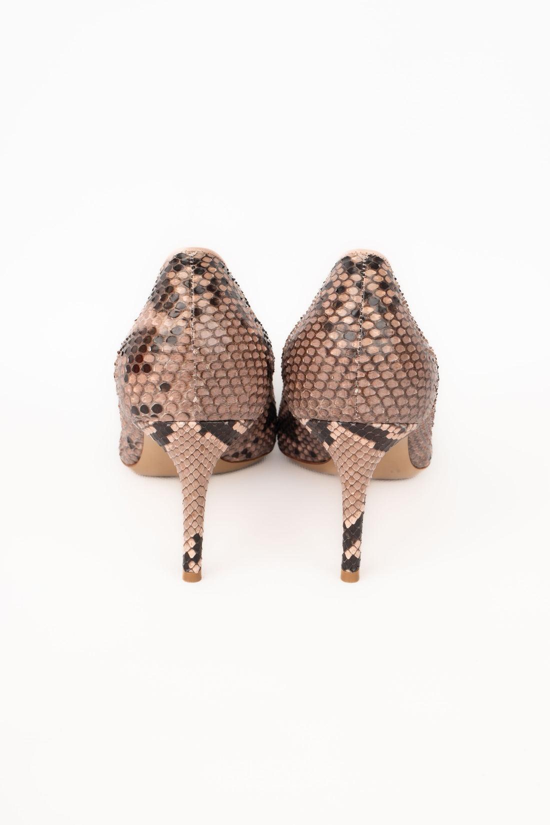 Salvatore Ferragamo Exotic Leather Stilettoes / Shoes For Sale 1