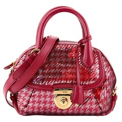 Salvatore Ferragamo Fiamma Satchel Sequins with Leather Mini