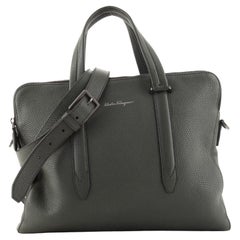 Salvatore Ferragamo Firenze Double Zip Briefcase Leather