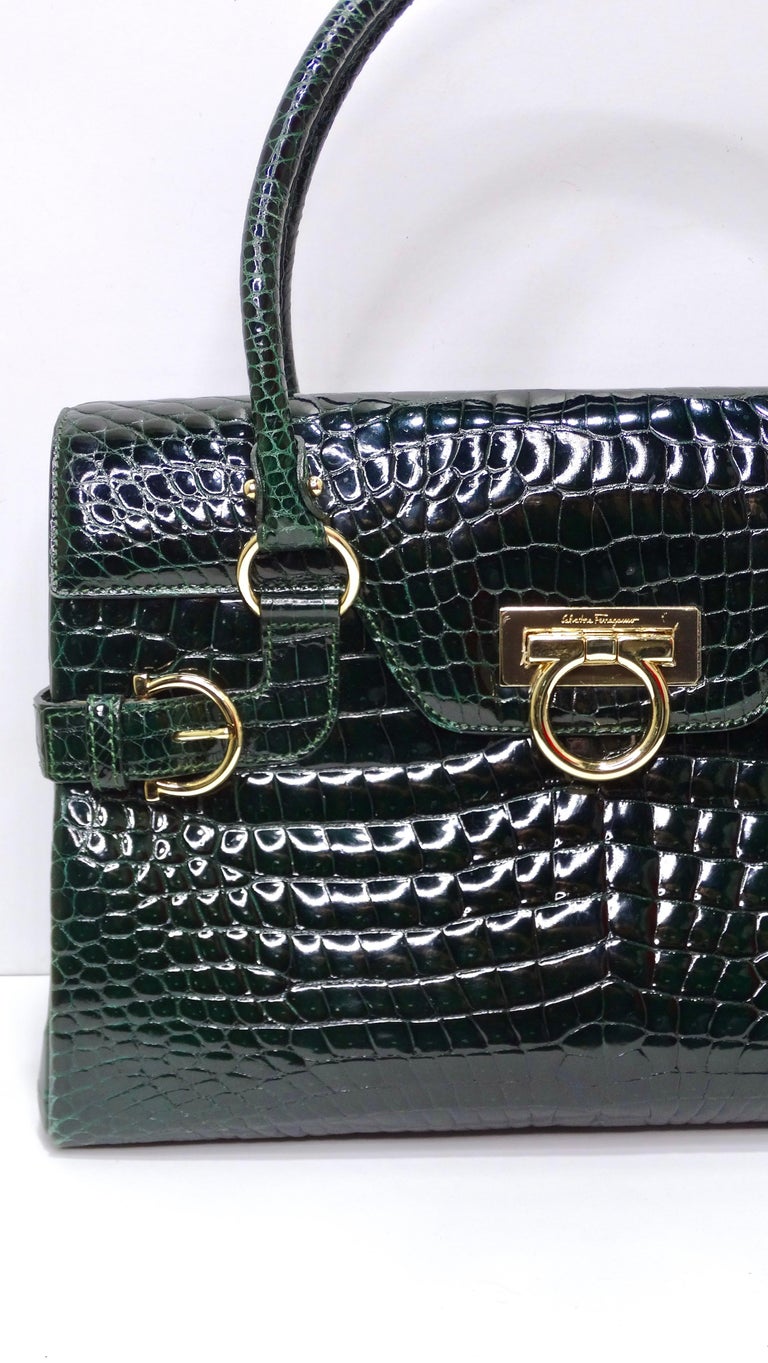Authentic Alligator Skin Female Green Purse Lady Three-way Genuine  Crocodile Leather Hangbag – High Class Bags