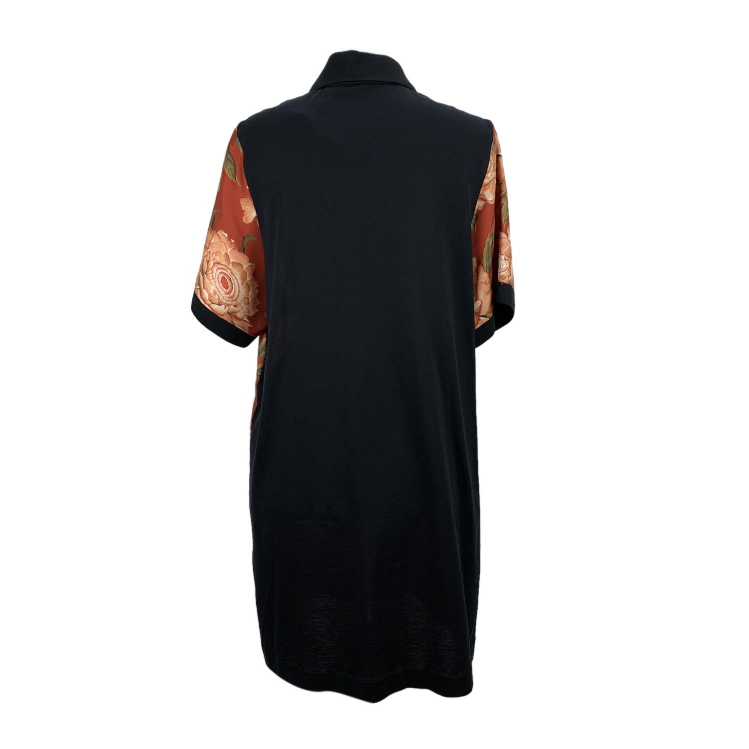 Women's Salvatore Ferragamo Floral Silk and Cotton T-Shirt Dress Size 42 IT