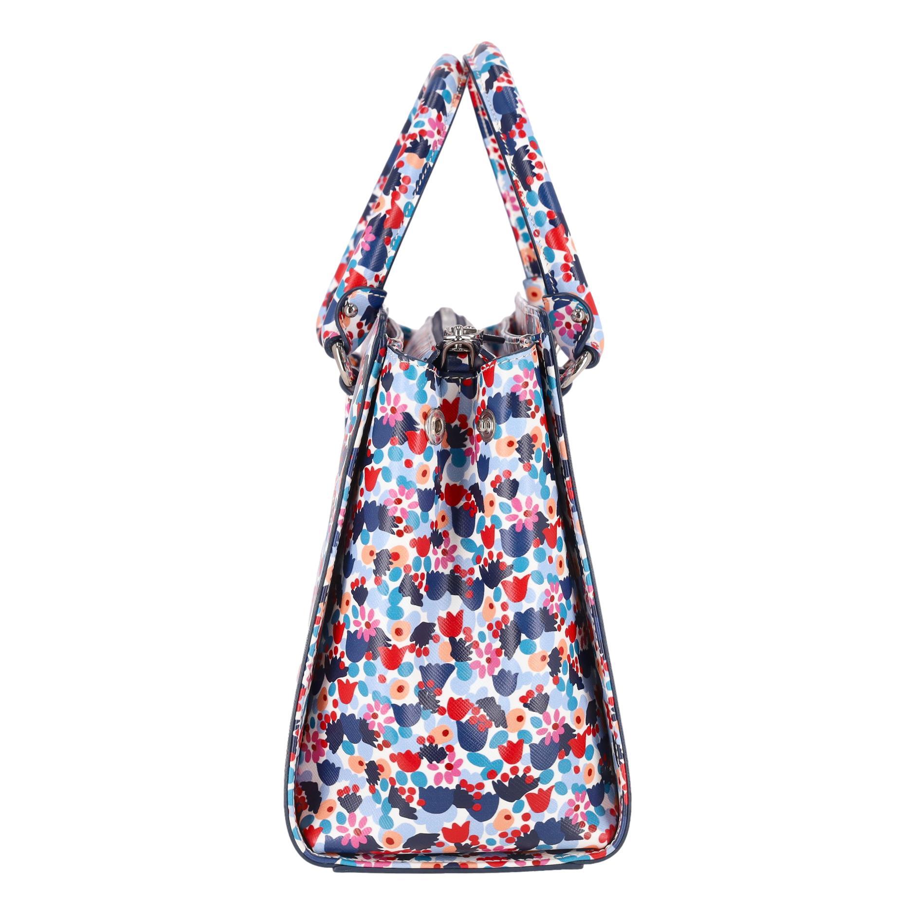 Gris Sac en cuir Salvatore Ferragamo Floral Zigzag en vente