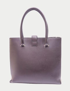 Salvatore Ferragamo Structured Brown Leather Top-Handle Bag