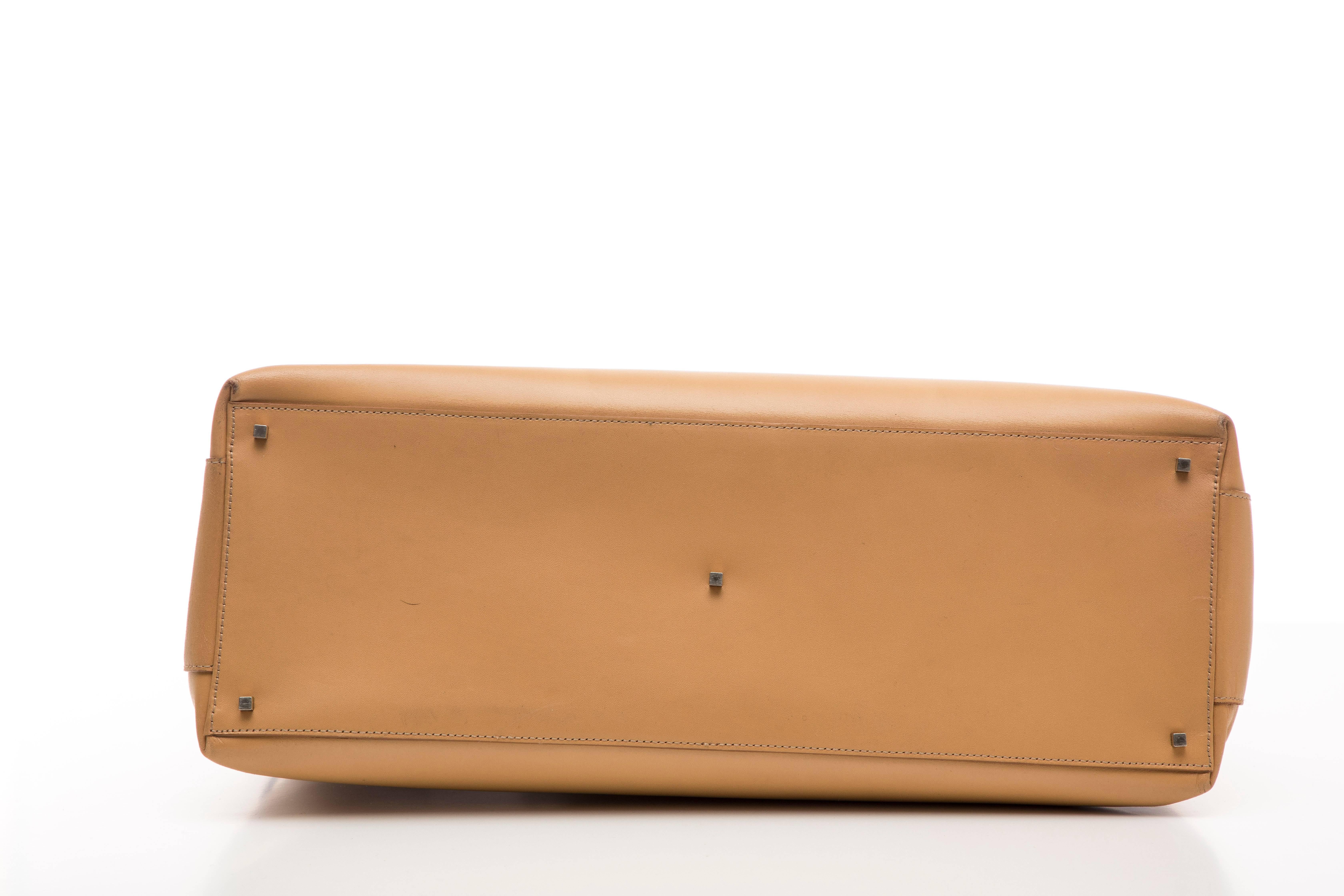 Salvatore Ferragamo Large Butterscotch Leather Top Handle Handbag For Sale 3